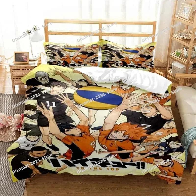 3d Print Volleyball Anime Haikyu Bedding Set Printed With Pillowcase Bed Duvet Cover Soft Single Double Queen Super King Size