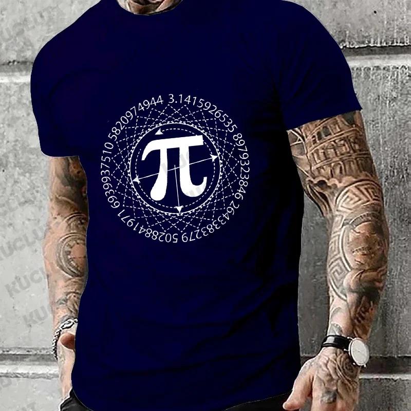Men's Clothing Math Pi Symbol Design T-shirts for Men Short Sleeves T-Shirt Unisex Women Tees Funny Mens T-Shirt Clothes Chemise