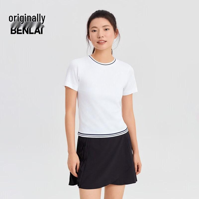 BENLAI Women's Color-Block Round Neck Slim-Fit Sport T-Shirt