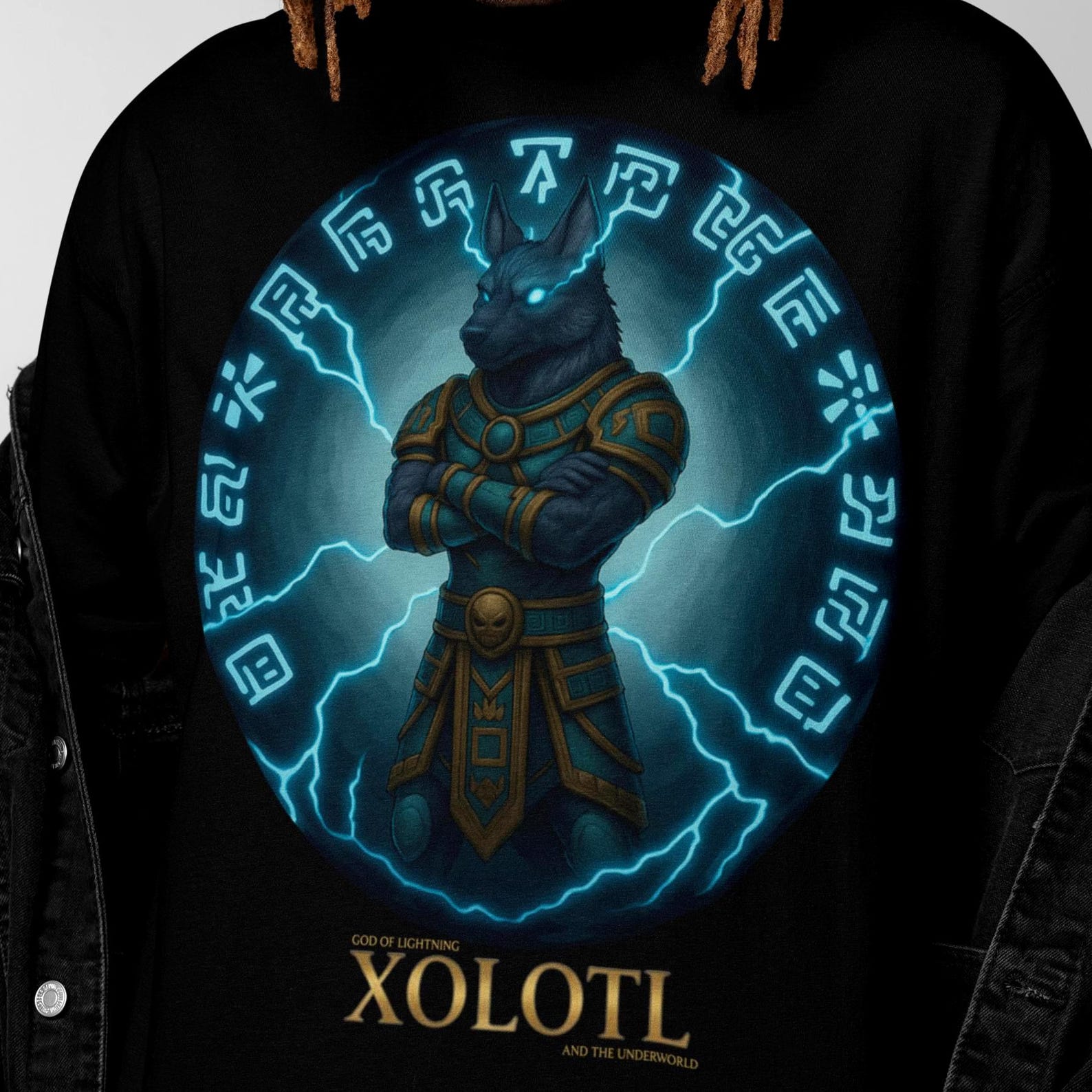 Xolotl T-Shirt | Aztec Mythology | Vintage Aztec God of Lightening Tee L