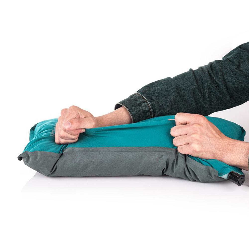 

Inflatable Sponge Pillow Camping Travel Pillow Fabric+TPU Head Rest Cushion Orange
