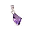 Natural African Amethyst Gemstone 925 Solid Sterling Silver Gift Pendant 1" M3S02