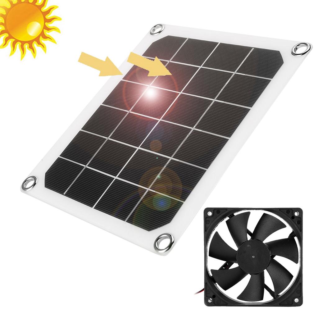 6V 10W Outdoor Solar Power Panel Abluftventilator USB-Aufladung für Gewächshaus Hühnerstall