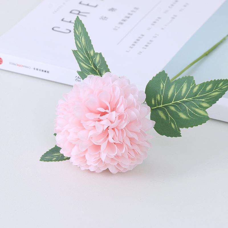 5pcs/lots Artificial Table Tennis Chrysanthemum Dandelion Fake Flower Branch Wedding Bouquet Home Living Room Garden Plant Decor