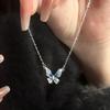 Gradient Blue Butterfly Clavicle Necklace – Elegant Design for Women, Perfect Valentine's Day Gift