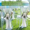 1/2/4PCS Outdoor Wedding Aisle Artificial Flower Chair Decorations, Backrest Flowers, Chapel Floral Arrangements, Wedding Decor
