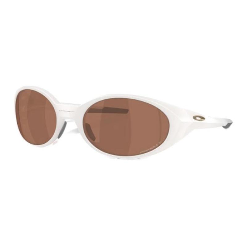 Oakley Temple Lettering Logo Embellishment Injection Molded Irregular Sunglasses Unisex Couple White