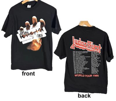 NUOVA T-shirt Heavy Metal Grafica Vintage Judas Priest British Steel 1980 S-5XL