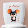 Self-adhesive Waterproof Toilet Stickers Cute Cartoon Mouse for Bathroom Toilet Seat Decor