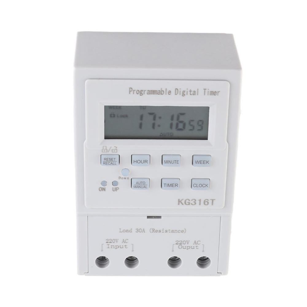 Microcomputer Digital Timer Switch 30A AC 220V Programmable Timer Automatic with LCD Display Time Control Switch Daily Timer