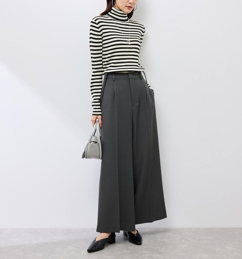 ROPE PICNIC Rib Turtle Knit F Anti-Pilling Pullover/Easy Care, Off-White (17)