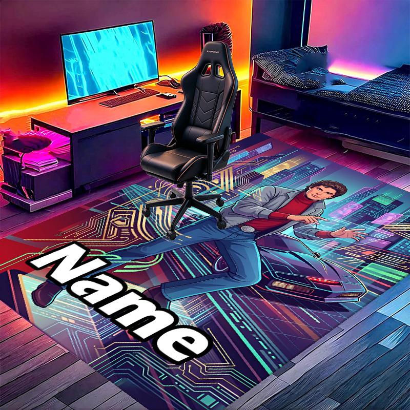 Custom Name Personalized Knight Rider Print Carpet, Versatile Home Decor Rug, for Playroom, Apartment, Balcony, Entryway, Hallway Gift
