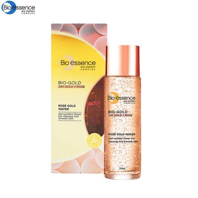 Bio-Essence Bio-Gold, 24K Gold + Rose, Rose Water, Anti-oxidant Power for Glowing and Smooth Skin, 30 Ml.