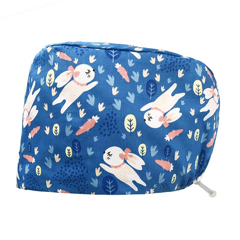 Floral Snap-Button Surgical Cap for Nurses and Doctors