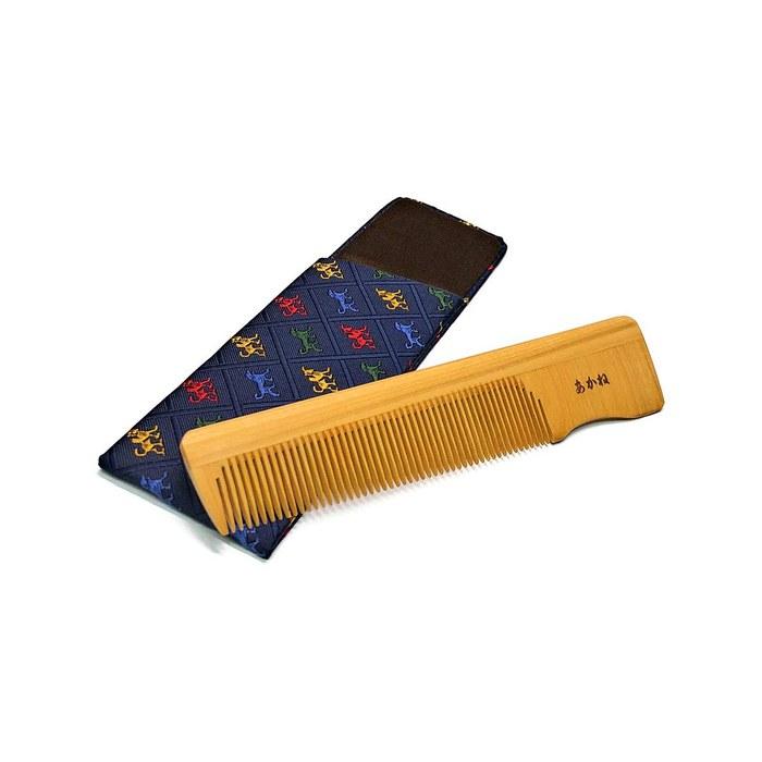 Akane Men s Comb with Case (Assorted Colors/Patterns) 1 Count, Camellia Oil Finish, Patterned, Antistatic, Made in Japan.