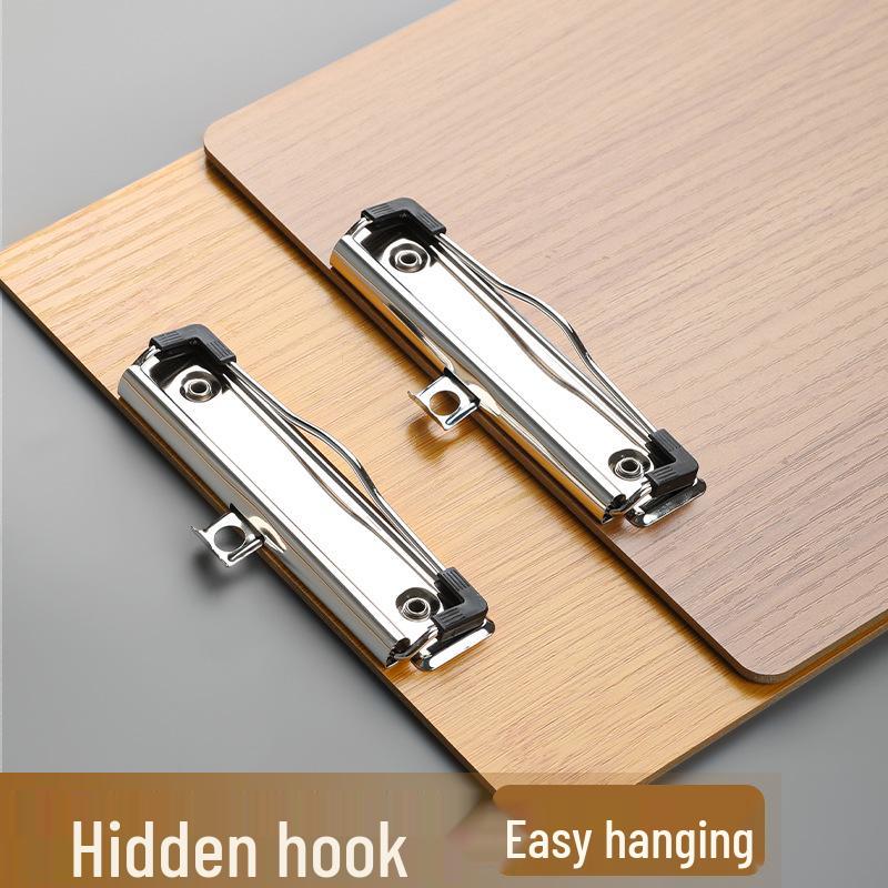 A4 Wooden Clipboard with Writing Pad for Office, School, and Storage Use.
