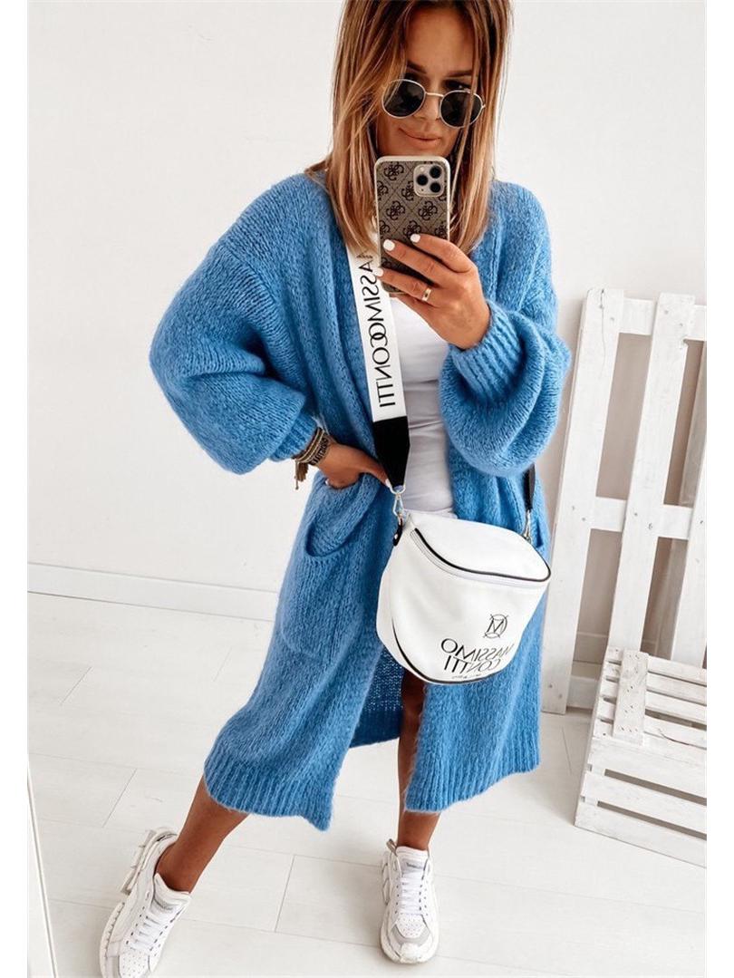 

Women s Loose Knit Cardigan Sweater 2025 - New Autumn/Winter Top Coat L