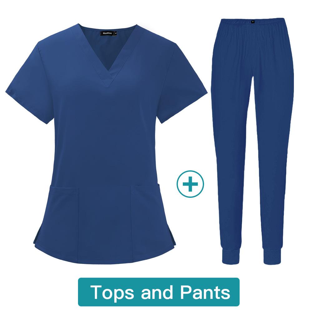2025 Summer New Women Wear Scrub Suits Hospital Doctor Working Uniform Medical Surgical Multicolor Unisex Uniform Nurse Accessories