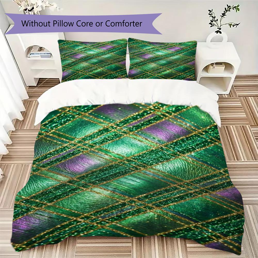 St.Patrick's Day Pattern Bedding Uilt Set Uilt Cover Pillowcase Home Decoration Birthday Gift (1 * Duvet Cover + 2 * Pillowcase  Without Core)75