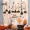 Decorative Halloween Party Supplies 3Pcs Static Window Clings Retro Silhouette Pumpkin Bat Ghost Castle Glass Stickers Decals Waterproof for