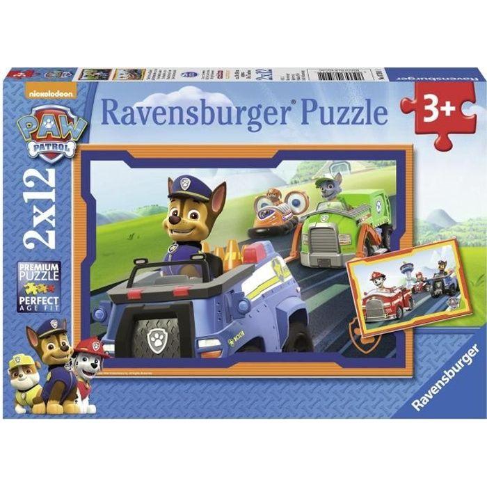 Ravensburger - Puzzles 2x12 Pièces - Pat'Patrouille En Action - Dessins Animés Et BD - Mixte - A Partir De 3 Ans