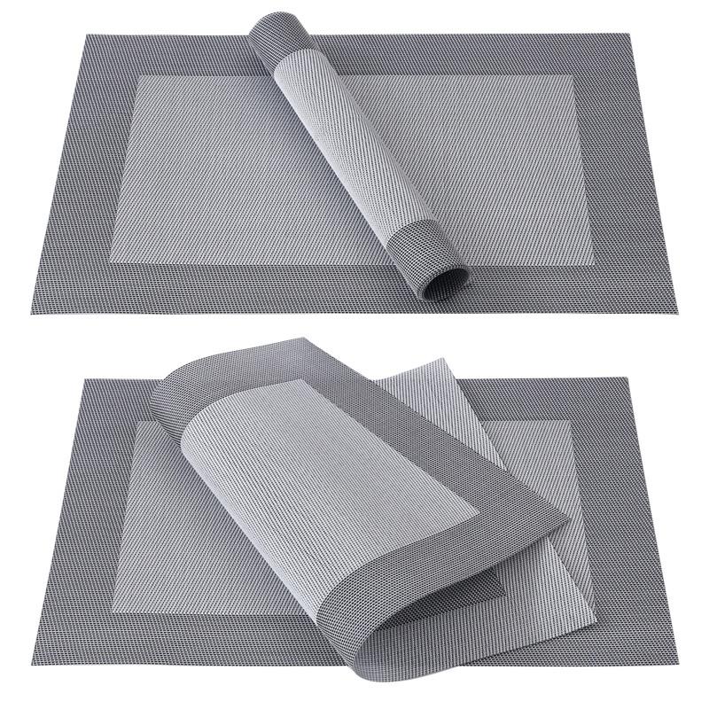 4/6pcs Set Table Mat Geometric PVC Placemat Kitchen Table Linens Pad Cup Coasters for Coffee Dining Table Napkins Home Decor