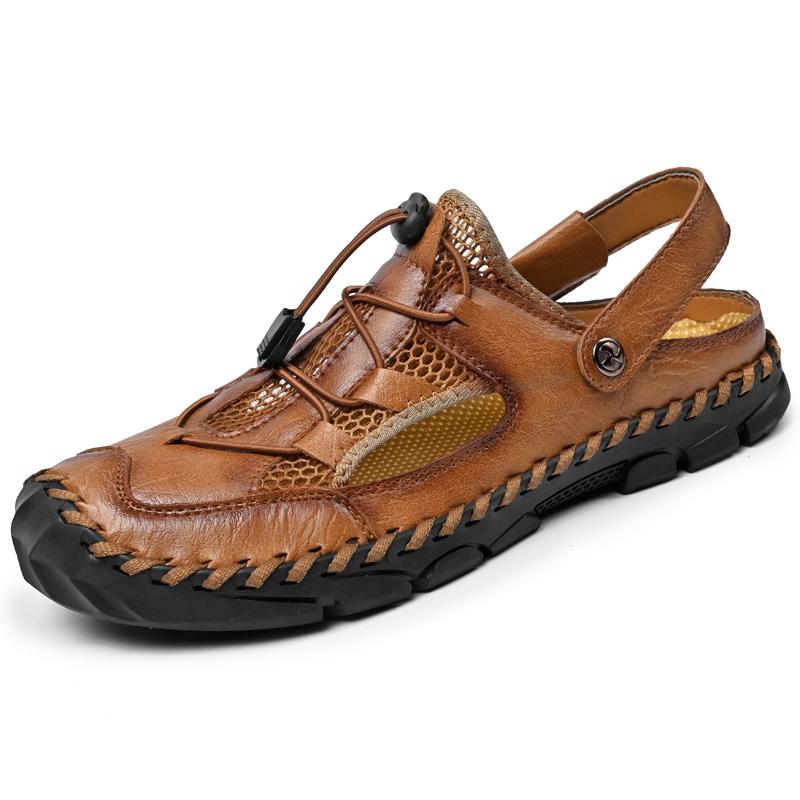 Hot Summer Men's Sandals Outdoor Mesh Sandals Soft Clogs Men Sandals Slides Handmade Dropship Sandals Roman Outdoor Slippers