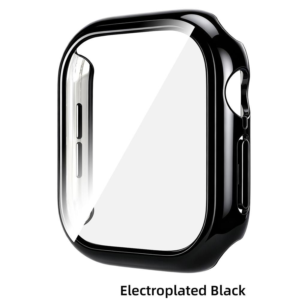 Gehärtetes Glas PC-Hülle für Apple Watch 12 46mm 42mm Harter Stoßfänger Displayschutz Abdeckung für Iwatch Serie 12 Schalen Zubehör 7