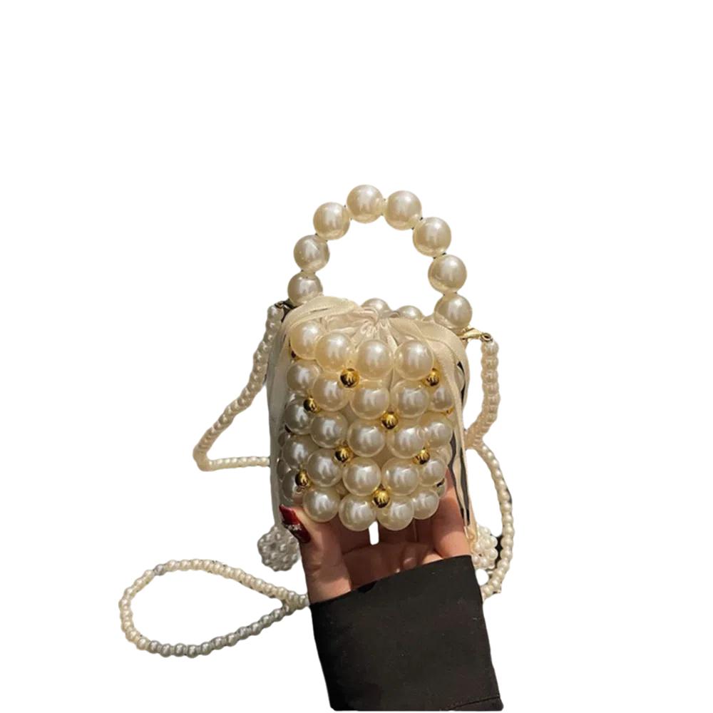

Luxury Woven Bead Underarm Bag Detachable Chain Crossbody Coin Purse Kids Style 2