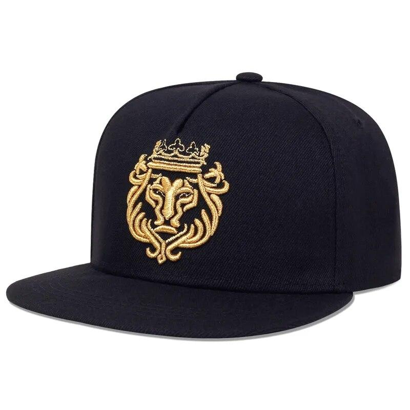 

Unisex Lion Crown Embroidery Hip-hop Hats Outdoor Adjustable Casual Baseball Caps Sunscreen Hat чорний