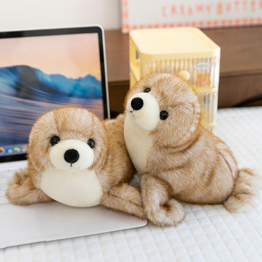 Fluffy Sea Lion Plush Toys PP Cotton Seal Stuffed Animal  Birthday Parties