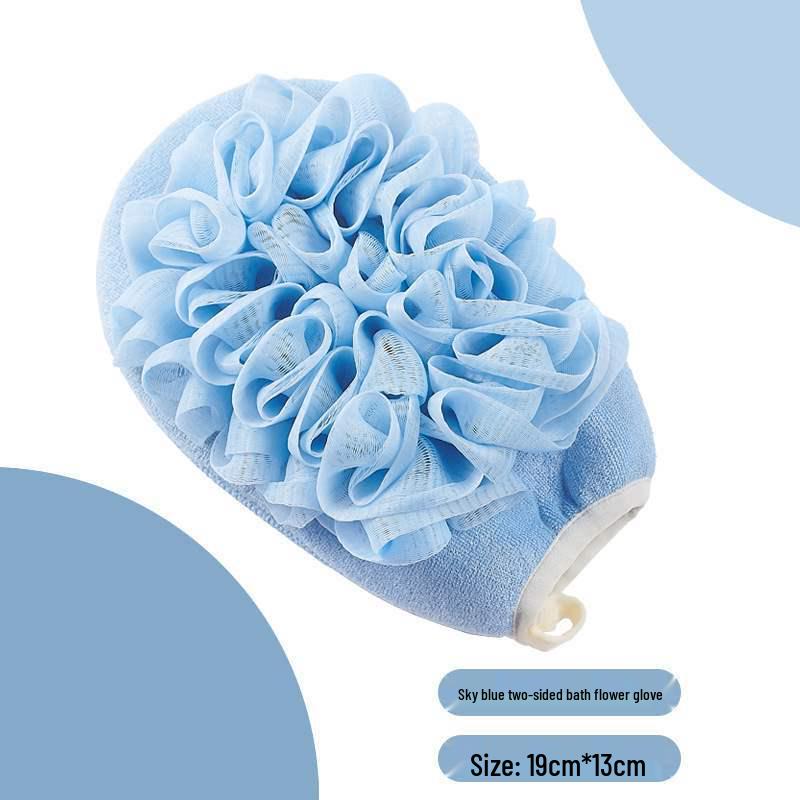 Double Layer Bathhouse Loofah Towel - Thickened Scrubbing Cloth for Mud & Ash Removal, Shower Gloves for Back Scrubbing
