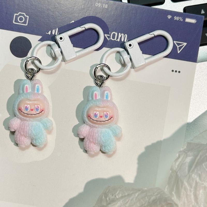 

2 шт. Мультяшный Градиентный Брелок Лабубу Милый Талисман Подвеска Шарм для Сумки Смола Брелок Подарок Ювелирное Украшение Аксессуар белый