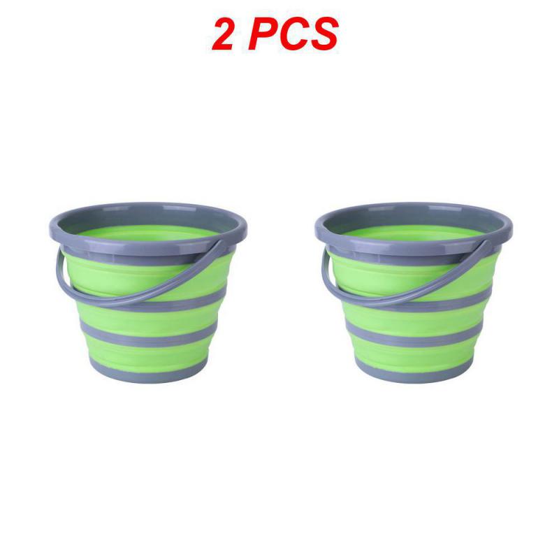 1/2PCS Foldable Bucket Car Wash Outdoor Fishing Round Bathroom Kitchen Bucket Portable Folding Bucket Water Container For