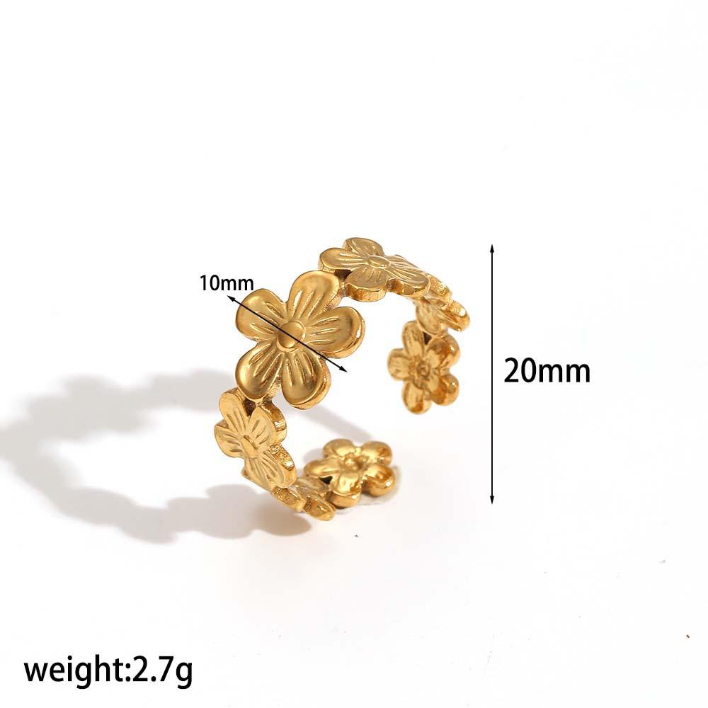 Fashion Creative Delicate Stainless Steel Flower Bracelet Earring Set for Women Party Birthday Daily Cute Romantic Zircon Gift Gold