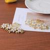 Pearl Rhinestone Comb Flower Decoration Bridal Headdress Wedding Photo Braided Hair Comb Pearl Inverted Comb