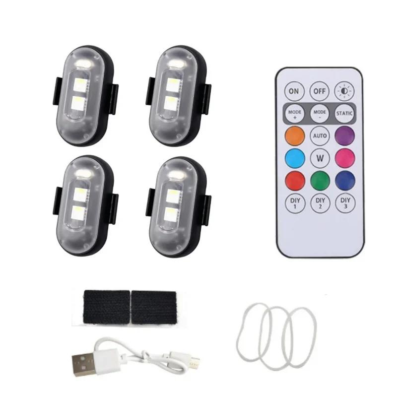 Motorrad LED RGB Warnlicht Universal Mini Signal Licht Drohne Mit Controller Strobe Licht 7 Farbe Anzeige Sicherheits Lichter