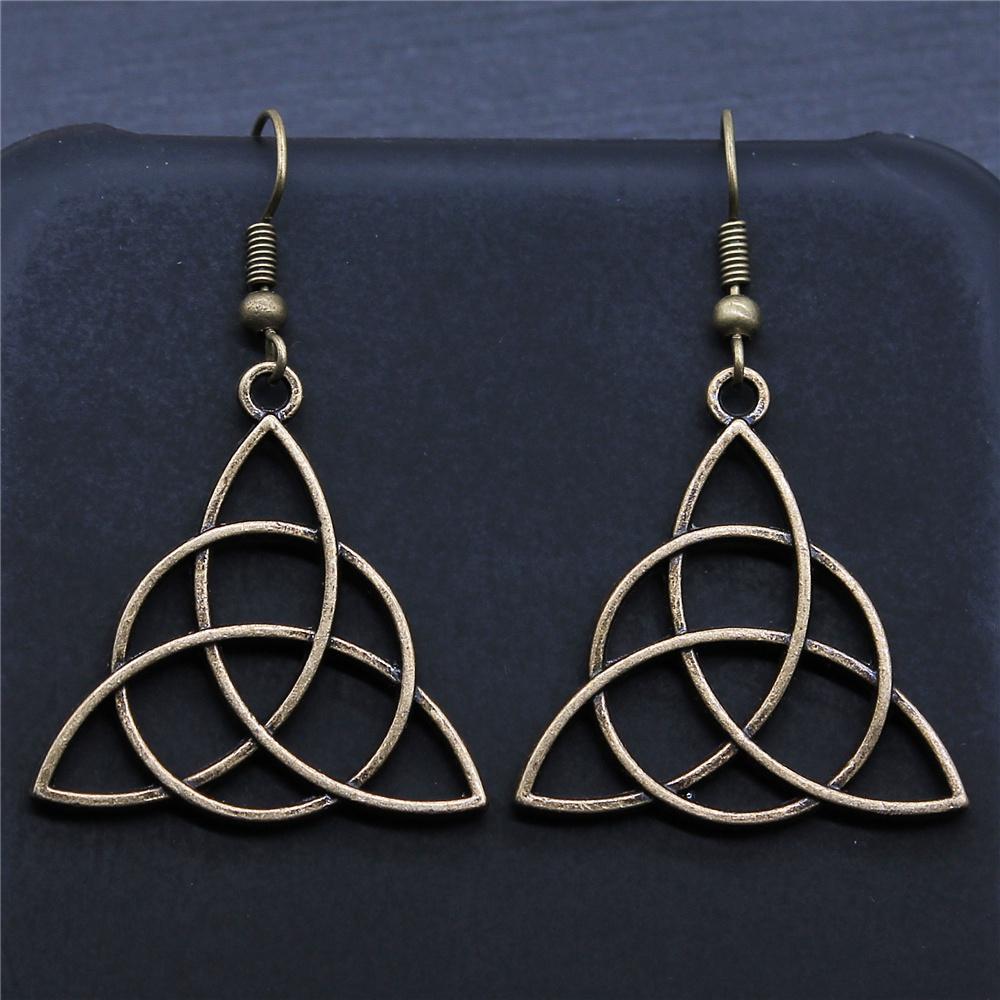Vintage Triquetra Symbol Lucky Amulet Viking Nordic Odin Symbol Studs Earring Triquetra Earrings For Women Girl Gift