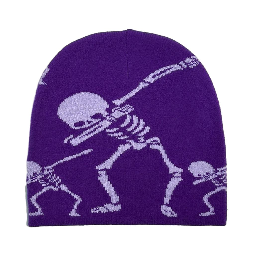 Gothic Skeleton Beanie Hat for Women Men Comfortable Knit Hat Pullover Cap Boy Winter Autumn Skull Cap Fashion Headdress