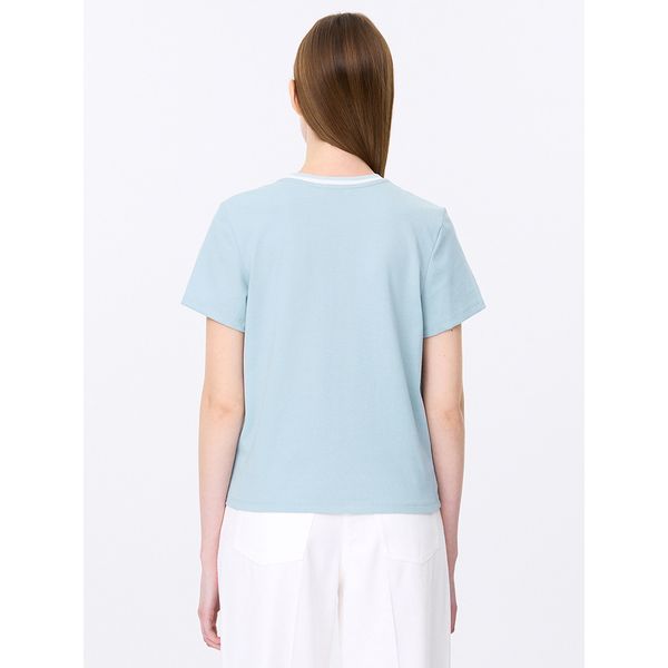 [She S miSS] Color MaTching Round Neck ShorT Sleeve T ShirT SwjTSp22030