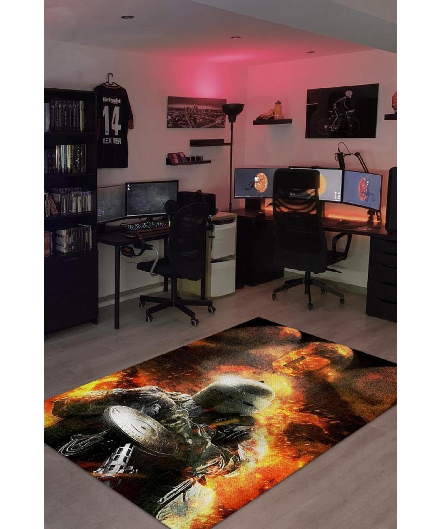 

Washable Gamer Rug With Six Woven Bases