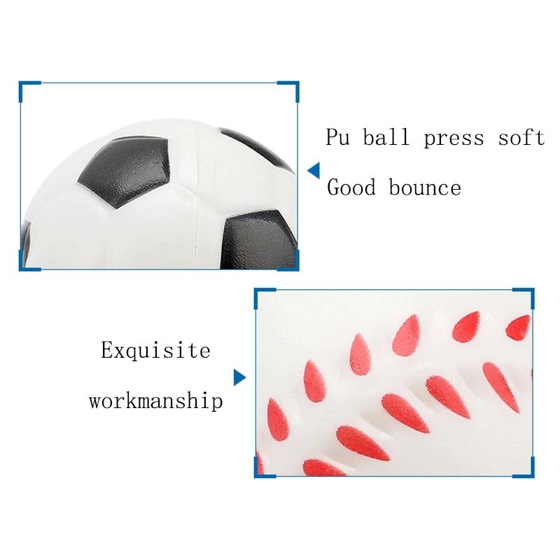 6CM Pu Foam Fidget Sensory Stress Ball Children's Toy Foam Sponge Basketball Vent Football Tennis Baseball Preschool Education