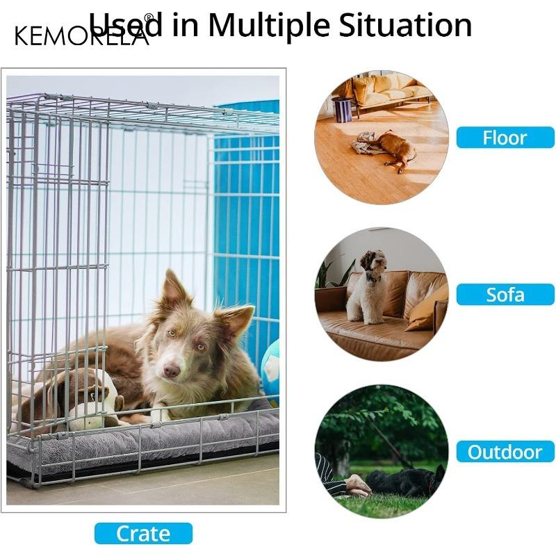 Ultra Soft Dog Beds Crate Pad - Washable Anti-Slip Kennel Sleeping Mat for Medium to Large Dogs Cozy Two Sizes Available