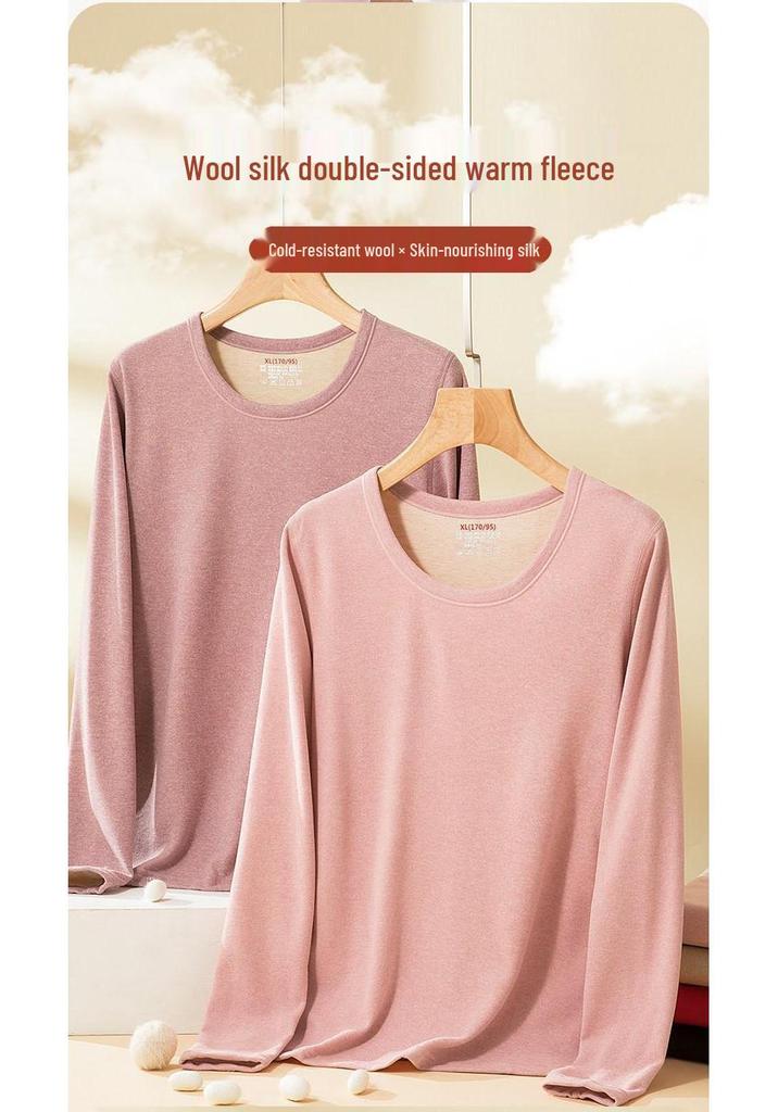 Women's Self-Heating Cashmere Silk Base Layer Set: Warm, Slim Fit, Plus Velvet, Thickened, Autumn/Winter Underwear & Pants