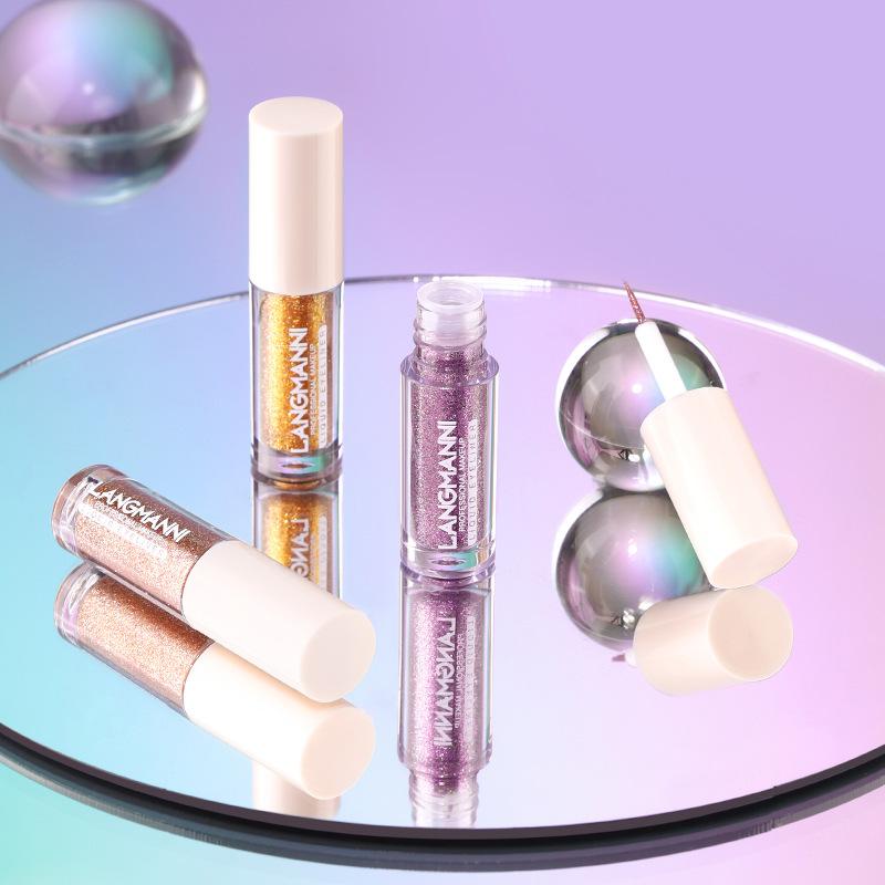 Ten-color Thin Flash Eyeliner Eye Shadow Set Highlight Liquid Diamond Shiny Waterproof Long-lasting Eyeliner Eye Shadow Liquid