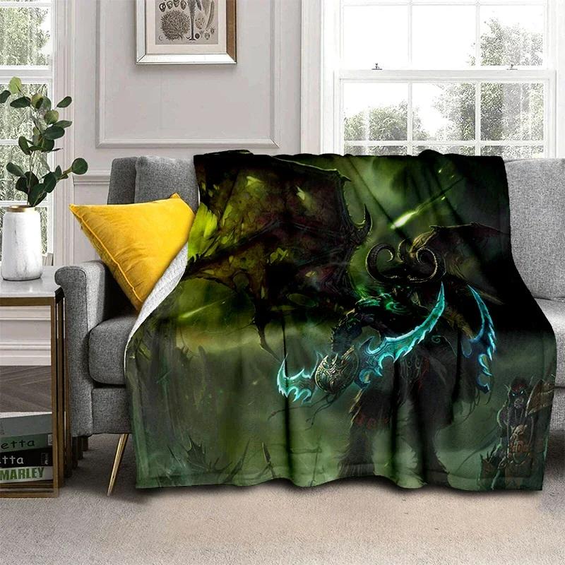 3D World Warcraft Super Burning Beauty Printed Blanket Creativity Super Soft Flannel Is Suitable For Sofa Or Bed Yoga Blanket