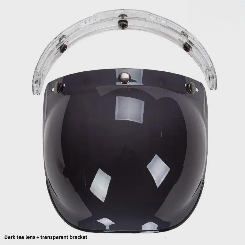 Japanese Three-Button Bubble Lens Motorcycle Helmet