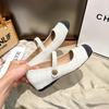 Spring and Autumn new women's shoes inner height increase shallow mouth single shoes retro Mary Jane shoes