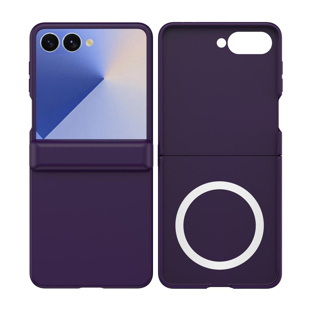 Coque de protection transparente Samsung Z Flip7 avec film de protection en verre trempé couvrant intégralement