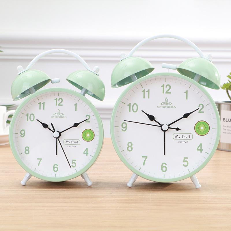 

Большой рингтон Ai Shida беззвучный сканирующий кольцевой будильник креативные простые металлические двойные кольцевые часы